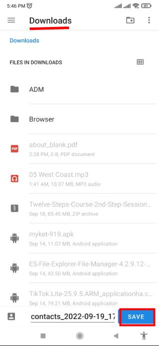 بکاپ گرفتن از مخاطبین با اپ سیمپل کانتکت عکس 5